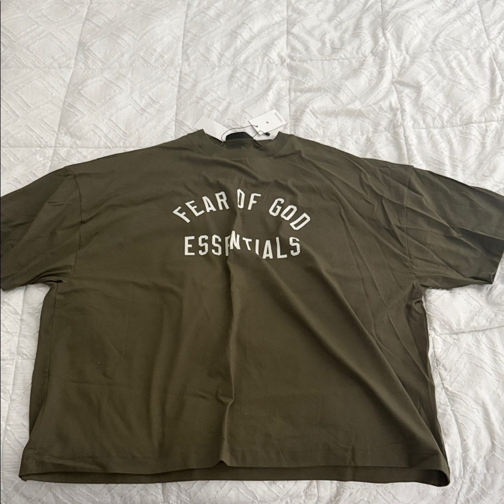 Fear of God Essentials Dark Olive Tee